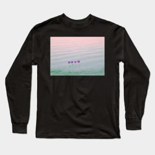 Flowers by Sunset Lake Long Sleeve T-Shirt